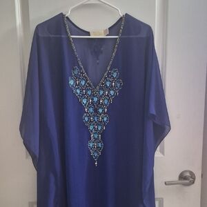 Impressions Sapphire Maxi Dress with Gem Accents